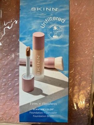 SKINN Unfiltered Firm + Flawless Foundation + Concealer Foundation Brush - NEW