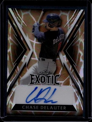 2023 Leaf Exotic #BA-CDL Chase DeLauter Base Autographs Prismatic Giraffe #/5