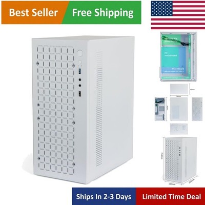 Stylish White Micro ATX Case with Air Cooling: Ideal for Business and Gaming