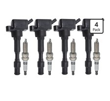 Ignition Coil Iridium Spark Plugs Set of 4pcs UF816 Compatible with Hyundai K...