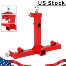 3 Point 2" Receiver Trailer Hitch Gooseneck Ball Cat 1 Drawbar Hay Attachment