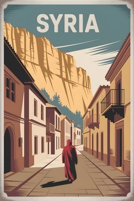 Syria Middle East Vintage Travel Poster Print Retro Wall Art