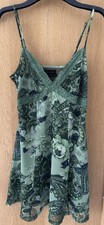 Urban Outfitters Green Paisley Print Lace Insert Mini Dress Size S