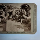WW1 Military Stereoview C1916 Real Photo Turkey Gallipoli Tommy Dug Out Rest