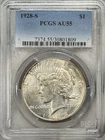 1928-S $1 Peace Dollar PCGS AU55 Silver San Francisco One US Coin BETTER DATE!