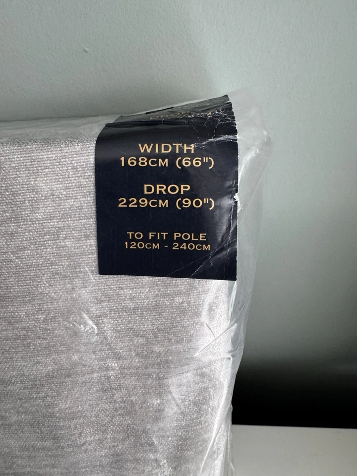 Lovely Curtina Luxury Chenille Soft Grey Eyelet Fully Lined Large Curtains - Image 2 of 4