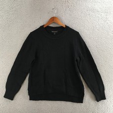 Banana Republic Sweater Womens Large Black Crewneck Front Seam Details Ribbed