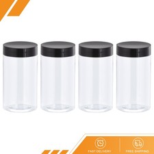 4Pack Round Plastic Jars Top Lid 5oz 150ml Clear Empty Containers