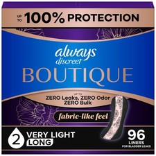 Boutique Incontinence Panty Liners for Bladder Leaks, Size 2, Very Light Abso...