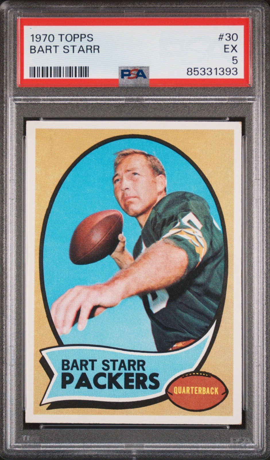 1970 Topps Bart Starr #30 PSA 5 Excellent HOF Green Bay Packers