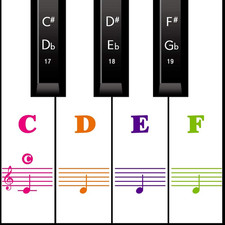 Removable Piano Sticker Labels Piano Keyboard Stickers for Beginners, Reusable