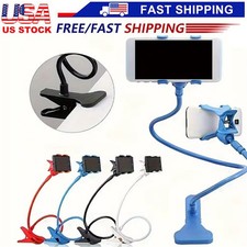 Universal Lazy Mobile Phone Gooseneck Stand Holder Flexible Bed Desk Table Clip