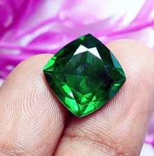 Natural Green Garnet Cushion Shape Loose Gemstone 10.70 Ct Certified ~Free Gift