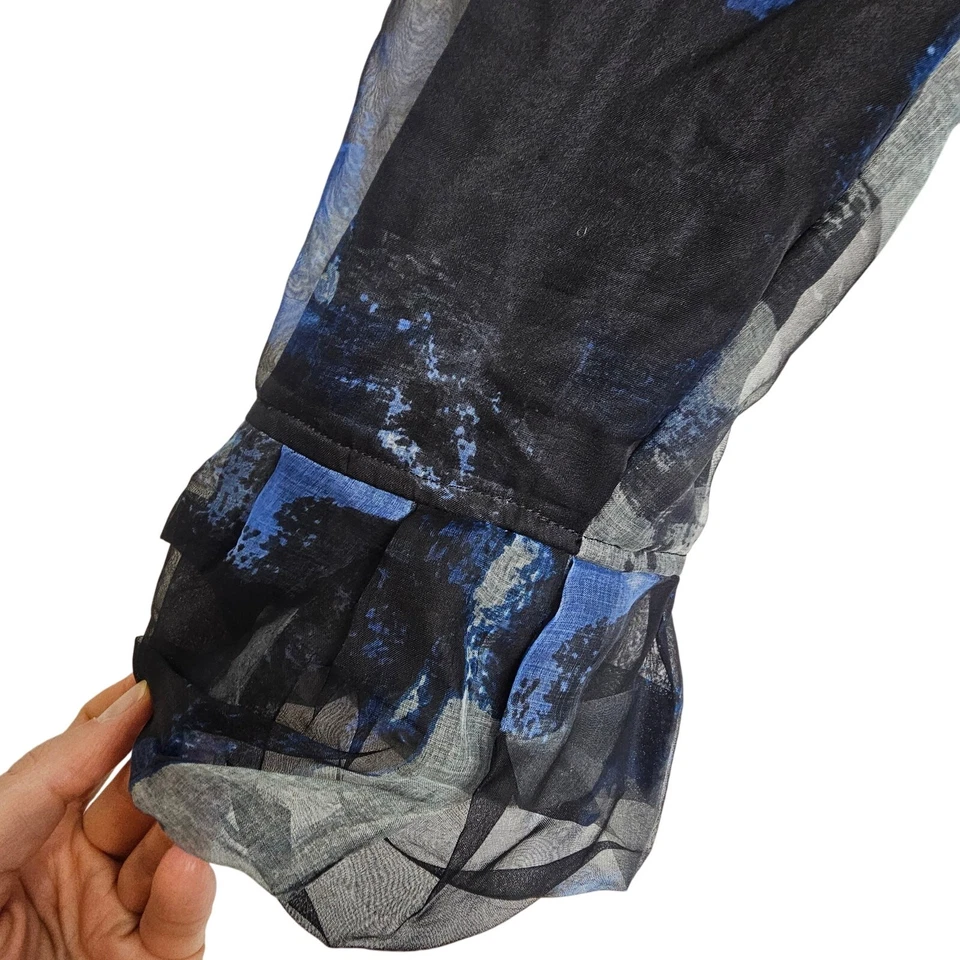 Samuel Dong Mujer Seda Organza Bolero Abstracto Topper Chaqueta Cóctel Fiesta M Foto 4 de 4