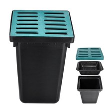 Catch Basin with Grate 17 x 17 x 24 Inch Square Large Catch Basin for Drainage