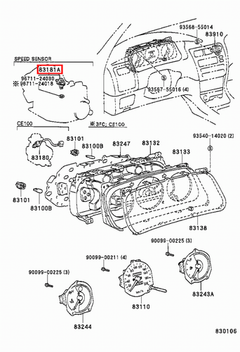 Genuine Fortuner KUN61 KUN60 KUN51 KUN50 2KD 1KD Speed Speedometer Sensor - Picture 7 of 20