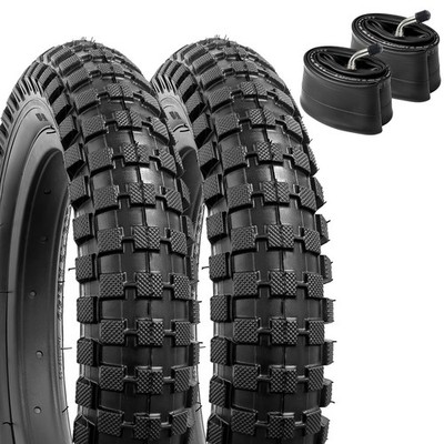 2 Stück 12 Zoll Reifen 12x2.40 ETRTO 64-203 und 2 Stück Luftkammern mit Düse