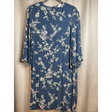 H&M X GP & J Baker Womens Blue & White Blossom Print Tunic Dress Size 6
