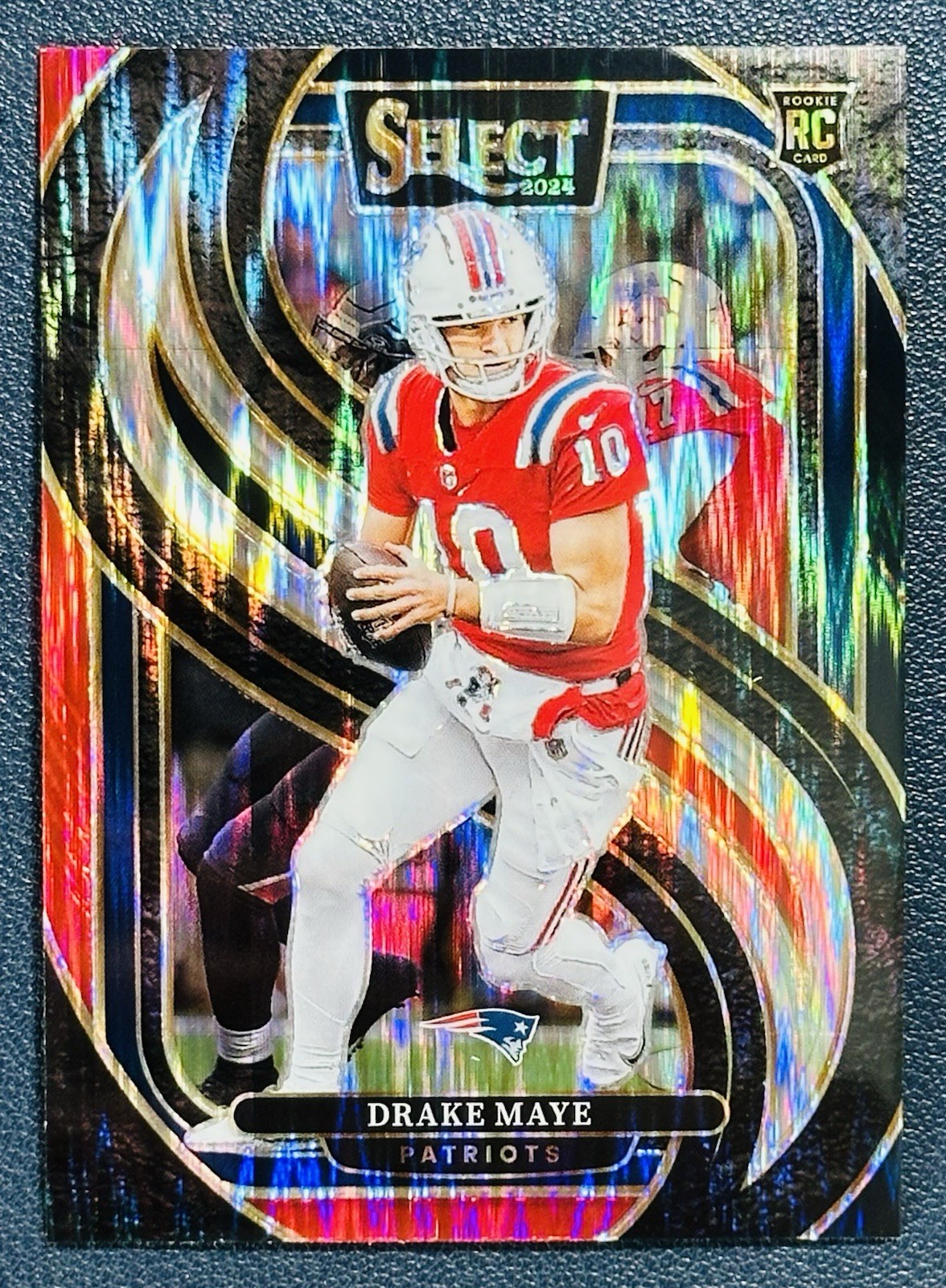 2024 Panini Select DRAKE MAYE ROOKIE BLACK & RED SHOCK PRIZM PREMIER RC Patriots