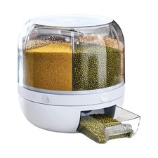 Rotating Cereal Dispenser Kitchen Airtight Grain Rice Dry Food Container Storage