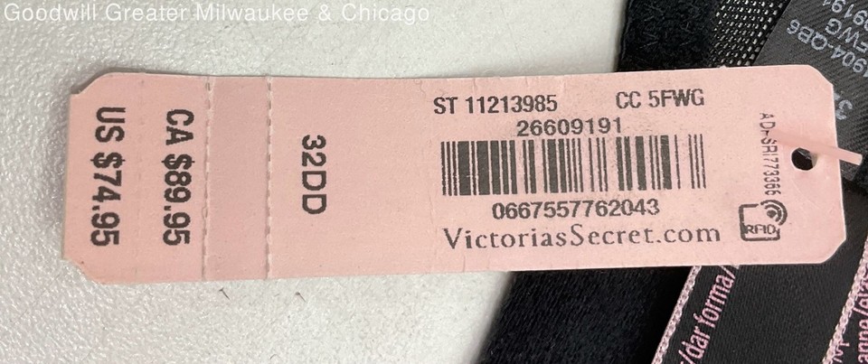 Victoria's Secret Love Letters Pink & Black Embroidered Demi Bra Size ...