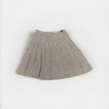 35th  10th Vintage 80s Skirt 11 High Waist Pleated Wool Blend Checkered B W USA