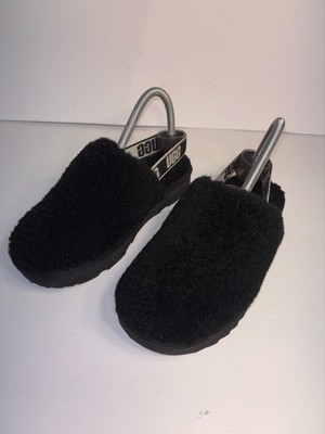 UGG Fluff Yeah Clog Slippers women size 5 Black Comfort Slip On 1123633K-BLK