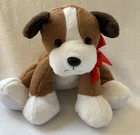 Animal Adventure Brown White Plush Puppy Dog Beagle Red Bow 2015 Small 8"