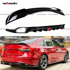 For 2022-25 Honda Civic Si Sport Trunk Spoiler Wing + Rear Diffuser W/ LED Light