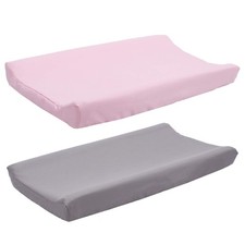 2 Pack Microfiber Soft Changing Pad Cover Set, with 2 Considerate Safety Belt...