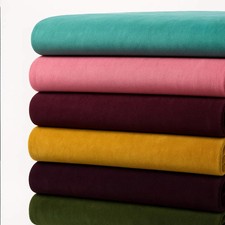 Cotton Velvet Upholstery Fabric by Yard   Soft Solid Color Velvet, 44  Wide