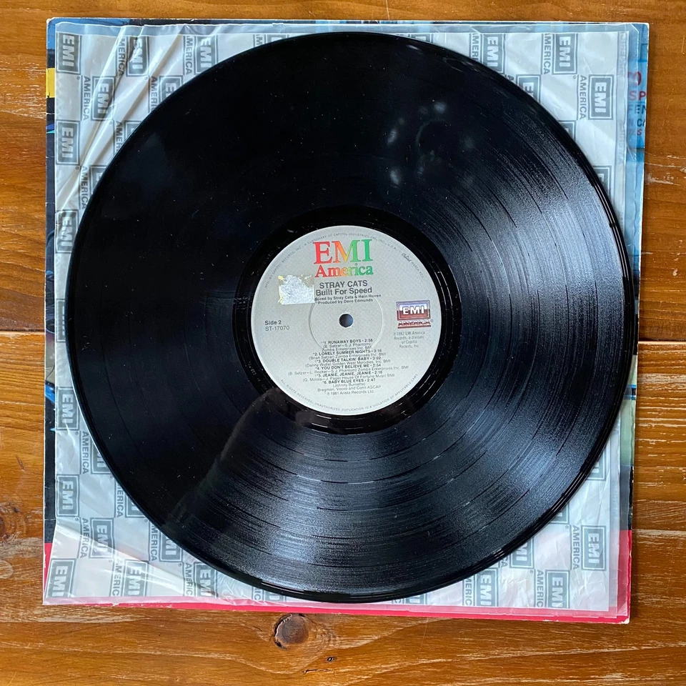 The Stray Cats – Built For Speed – Rockabilly Vinyl LP – Brian Setzer – OG - Image 4 of 4