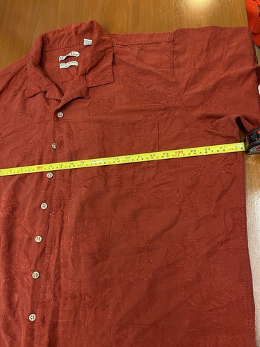 Batik Bay Hawaiian Shirt Button Up Short Sleeve 100% Silk Men's Size 3XLT Red - Picture 15 of 16