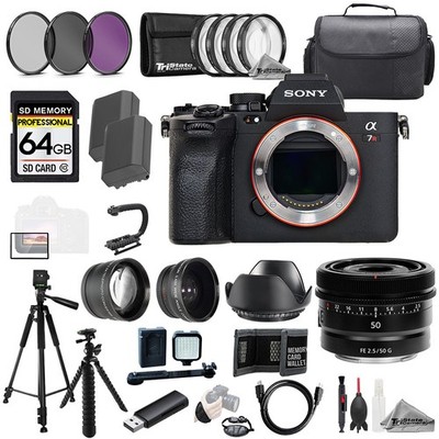 Sony a7R V + Sony FE 50mm f/2.5 G Lens+64GB+Ext Bat+9 PC Filter-MEGA Kit