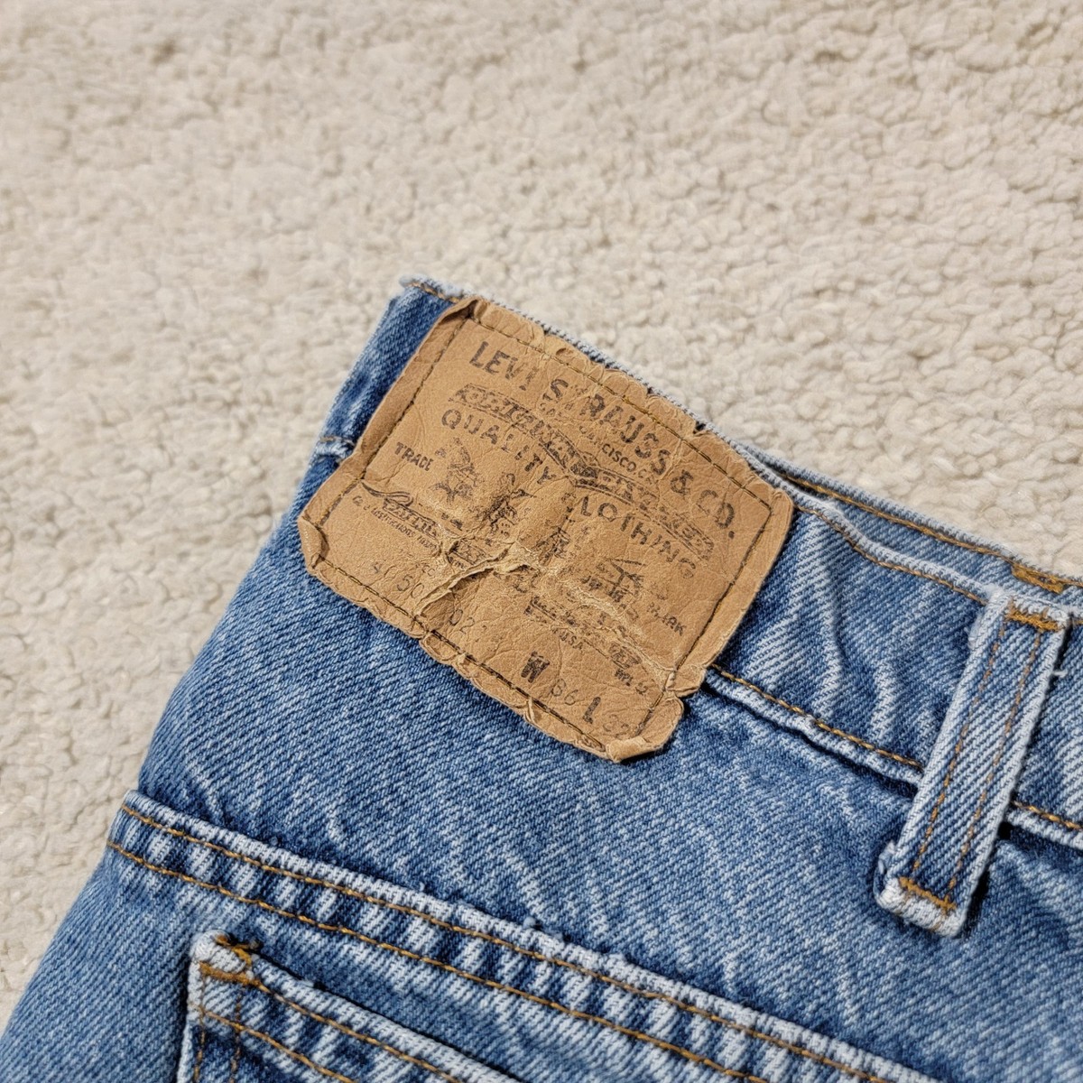 VTG 80s Levis 40509-0215 Jeans Mens 36x32 Orange Tab Blue Denim