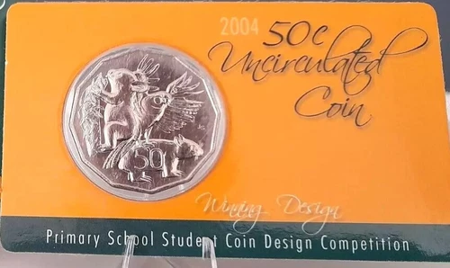 2004 Australian 50c Wildlife Student Winning Design Coin in Card Unc - Picture 2 of 4