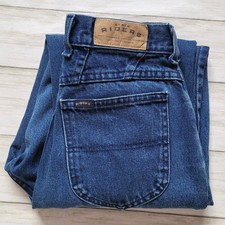 Vintage 90's Lee Riders High Waist Dark Wash Denim Mom Jeans Tapered Leg 27x31