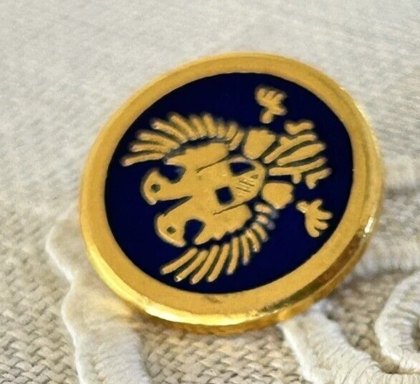 Vintage Two-headed Eagle w/Shield Gilt Button. Thick Dark Blue Paint 9/16 " - Image 4 of 4