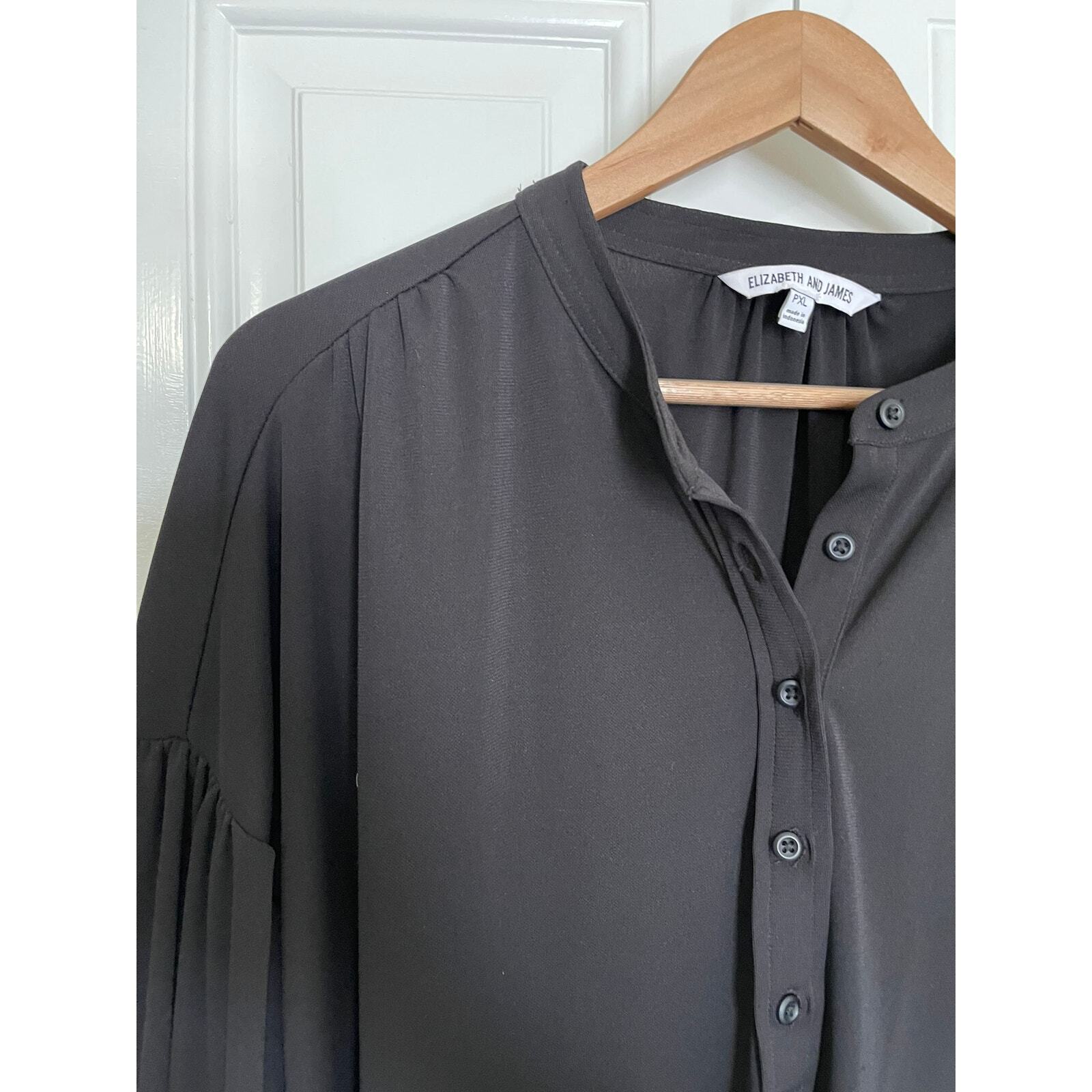 Elizabeth and James drop waist button front black… - image 4