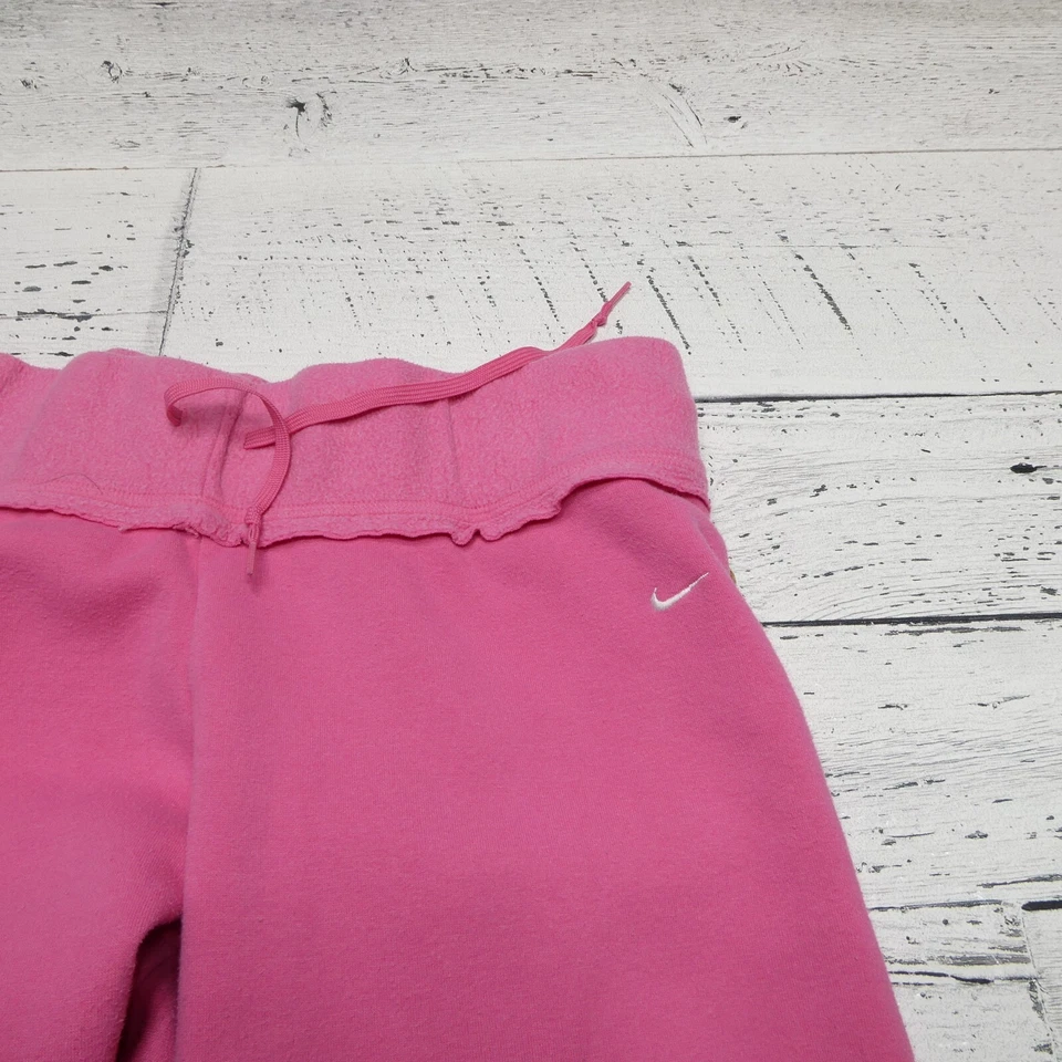 Vintage Nike Sweatpants Girls Size M (8-10) Pink Fleece Athleisure Pants - Image 2 of 4