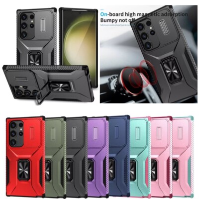 For Samsung Galaxy S25 Ultra S24 S23 Shockpoof Hard Phone Case With Kickstand