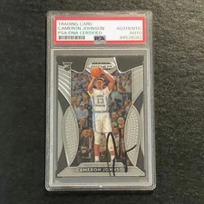 2019-20 Panini Prizm Draft Picks #13 Cameron Johnson Signed Card PSA Slabbed Aut