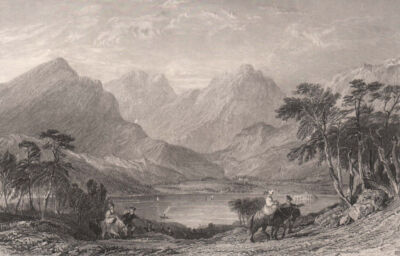 Loch Lomond. Schottland. ALLOM 1838 altes antikes Vintage Druckbild