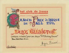 Duke ELLINGTON (Jazz): Grand Prix du Disque Award from the Hot Club