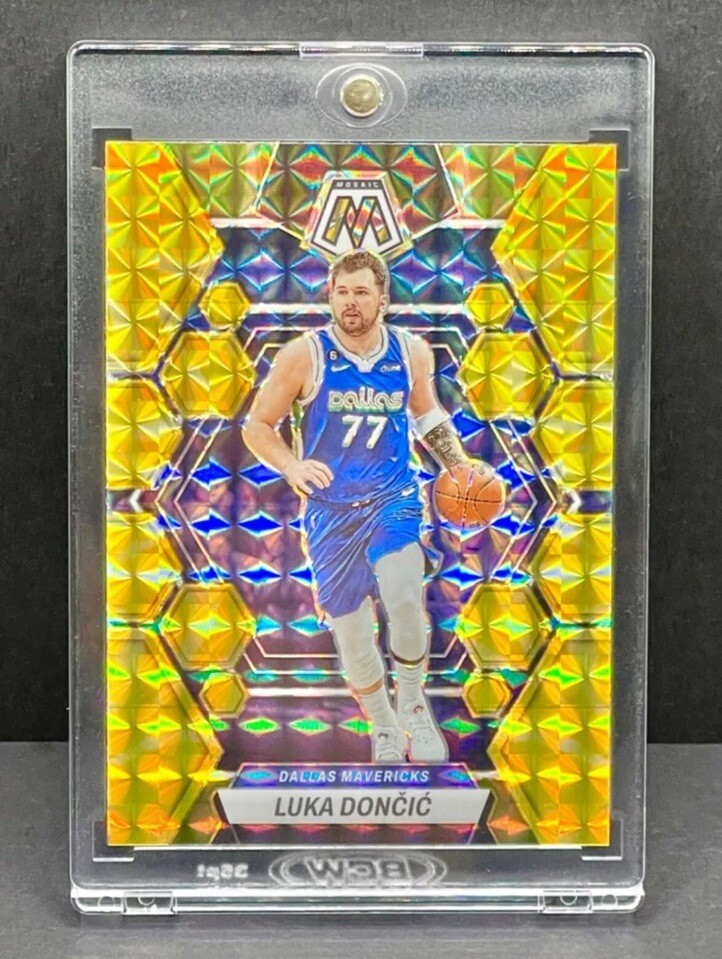 Luka Doncic RARE GOLD REFRACTOR PRIZM INVESTMENT CARD SSP MOSAIC MAVERICKS MINT