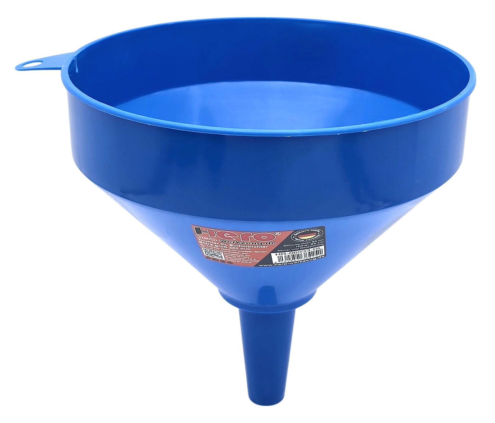 Trichter Einfülltrichter Allzwecktrichter groß 25cm Kunststoff Sieb blau HERO