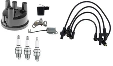 Distributor Ignition Tune up Kit Ford 3 Cyl Gas Tractors w/ USA Copper wire set