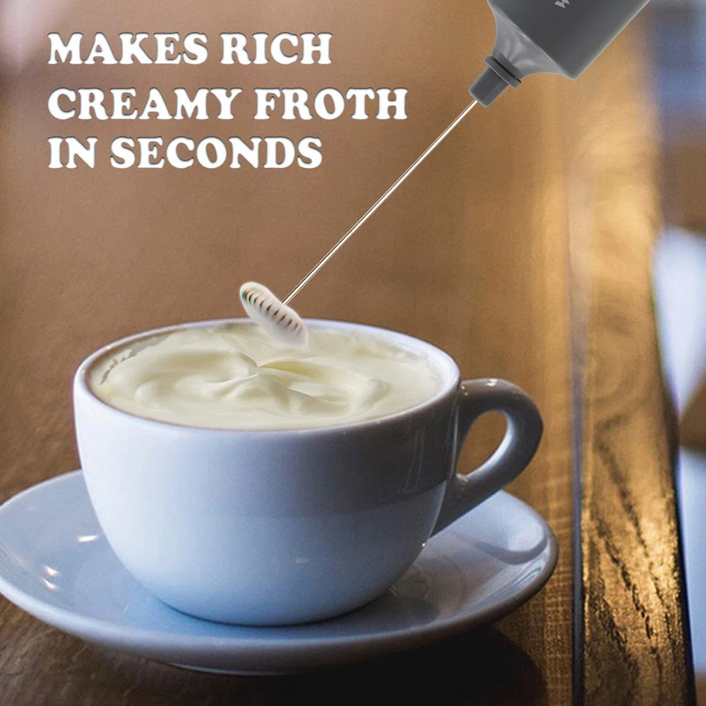 Milk Frother Handheld Battery Operated, Waterproof Electric Whisk Foam Maker ...