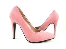 Scarpe donna elegante decoltè décollete a punta  con tacco alto a spillo rosa