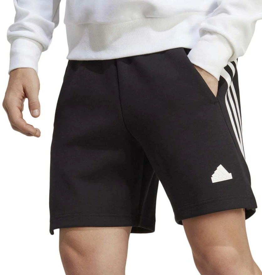 adidas Future Icons 3 Stripes Mens Shorts Black Stylish With Pockets Lightweight